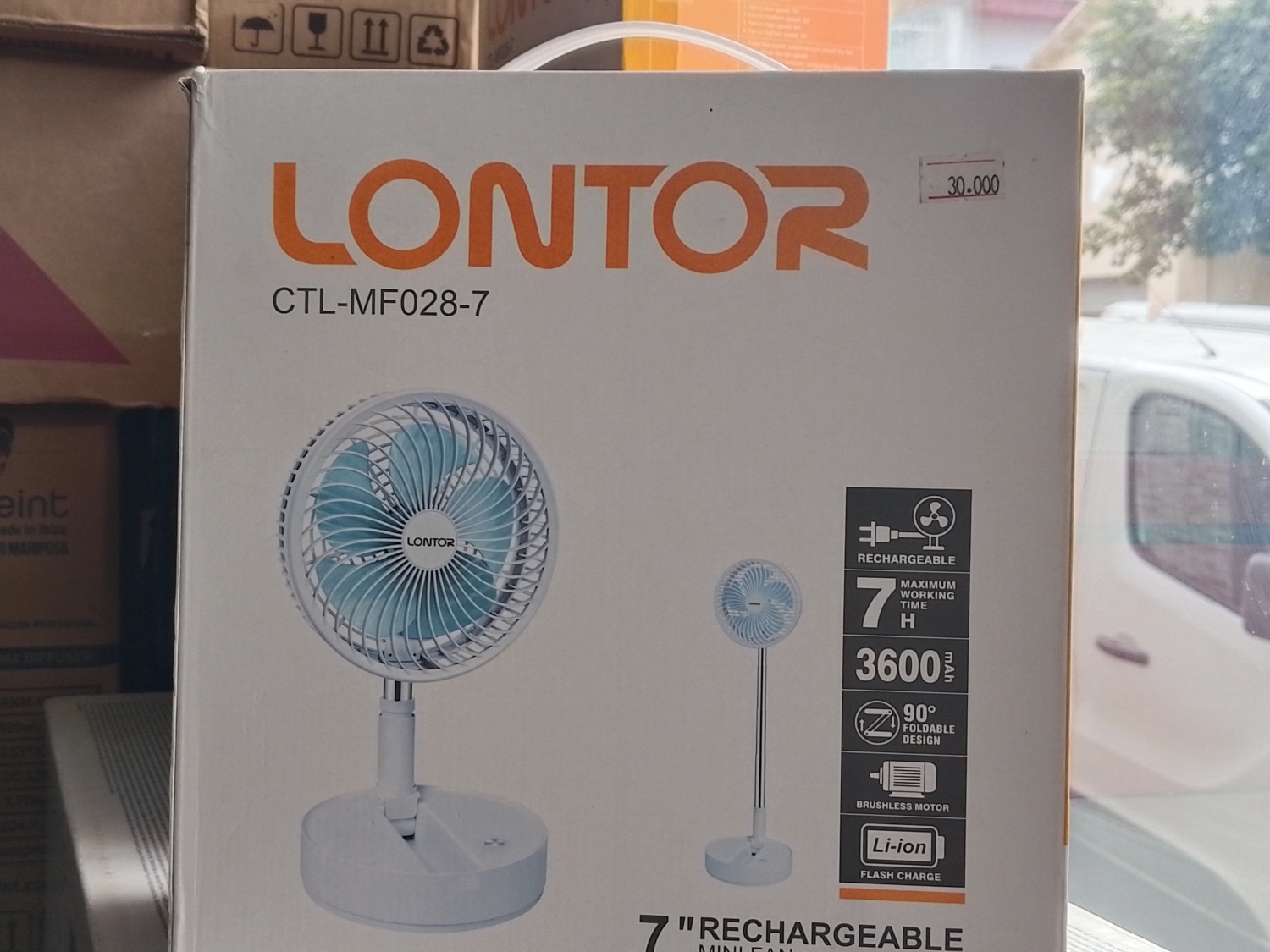 Mini Ventilador Recargable de 7 Pulgadas Lontor CTL-MF028-7