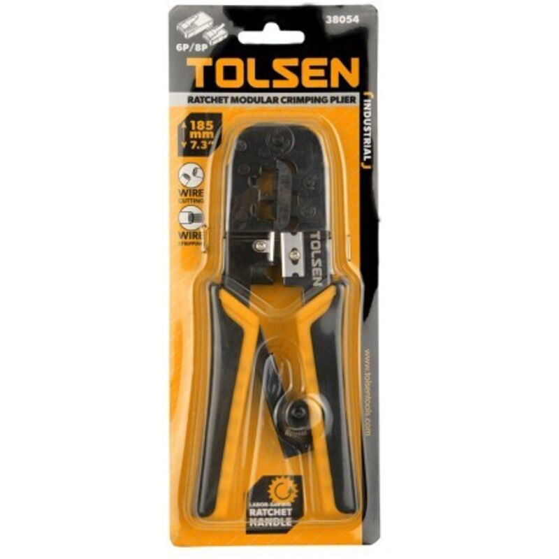 Alicates modulares de crimpado Tolsen de 7,3 pulgadas