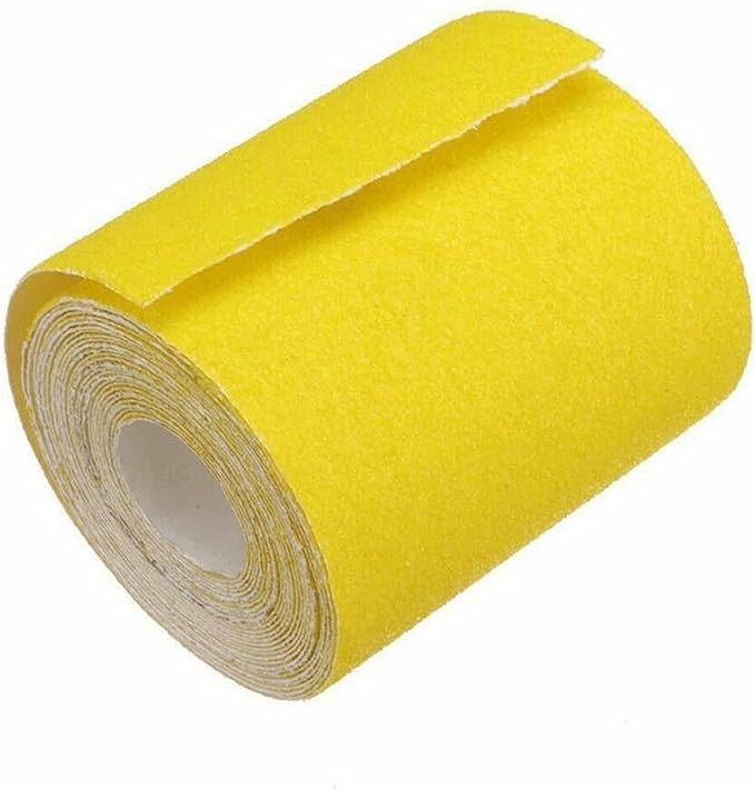 Rollo de papel de lija amarillo 115 mm 120 Grano rollo de papel de lija abrasivo para carpintería